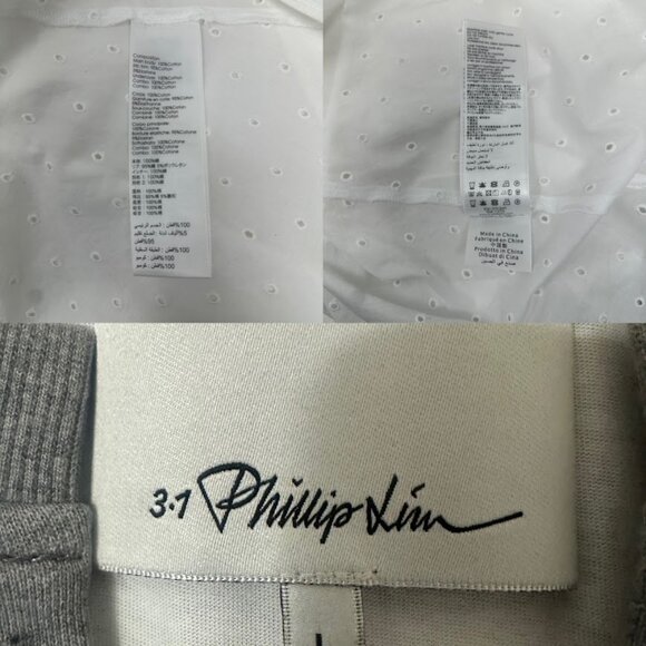 3.1 Phillip Lim Rolled Sleeve Mix Media Eyelet Tiered Cotton Midi Dress Size L - Picture 14 of 16